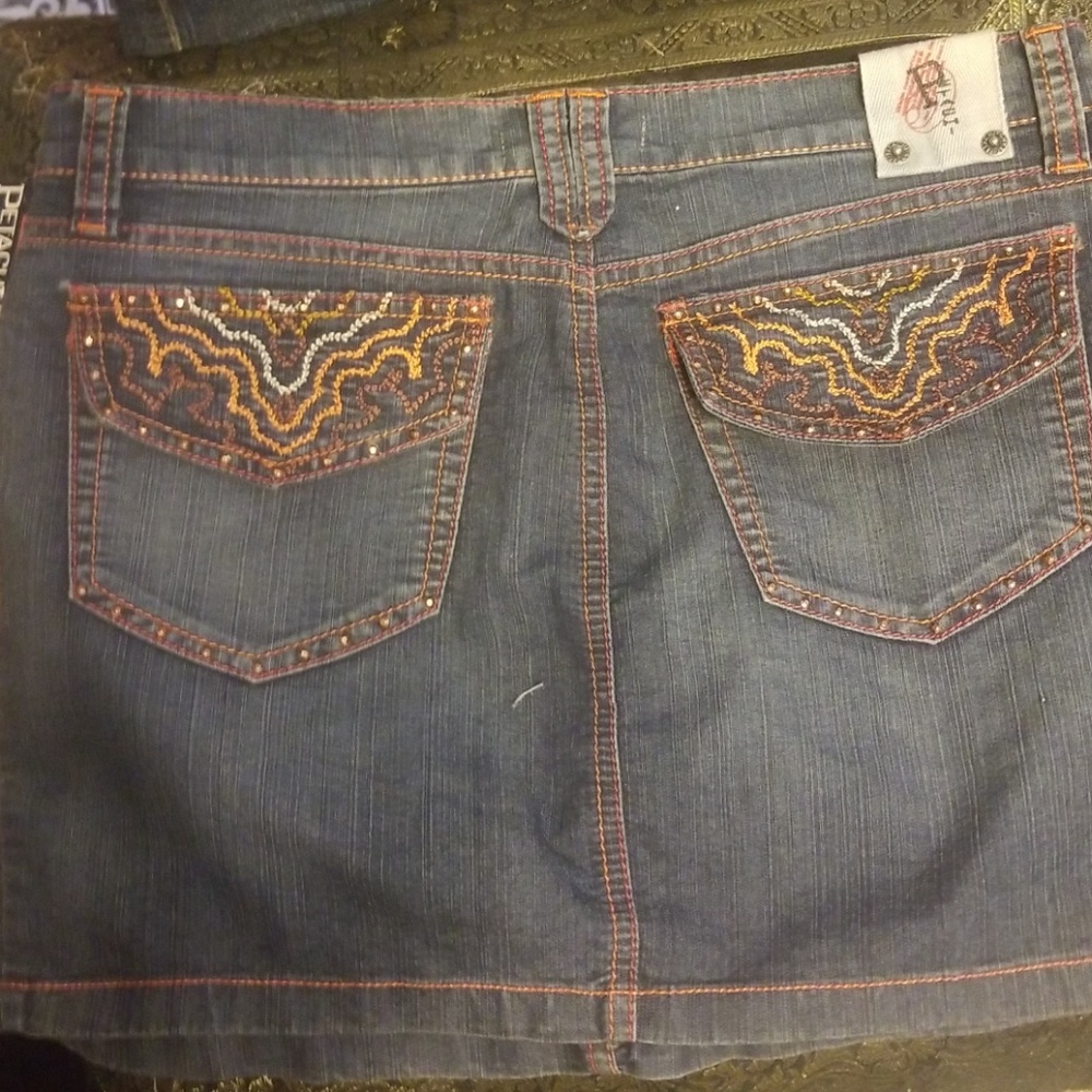 Petachi Cute Denim Skirt Sz 8 NWT